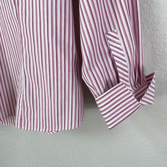 Talbots Womens 16 Wrinkle Resistant Button Up Stripe Shirt Long Sleeve Blouse - Picture 8 of 11